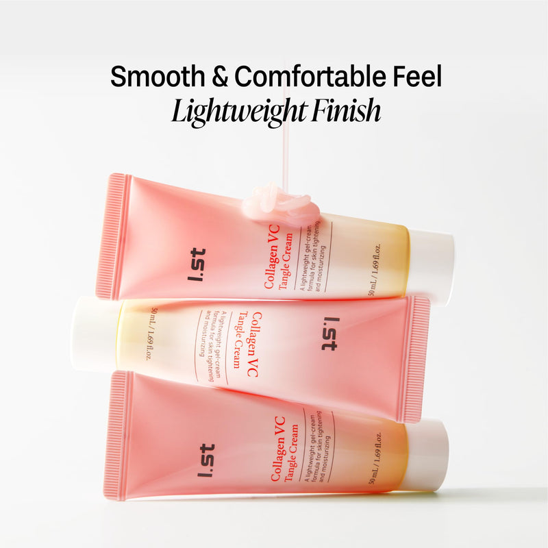 I.st Collagen VC Bounce Cream, Smooth Radiant Glow, Korean Face Moisturizer with Collagen & Vitamin Complex, Hydrating Makeup Base, 1.69 Fl Oz