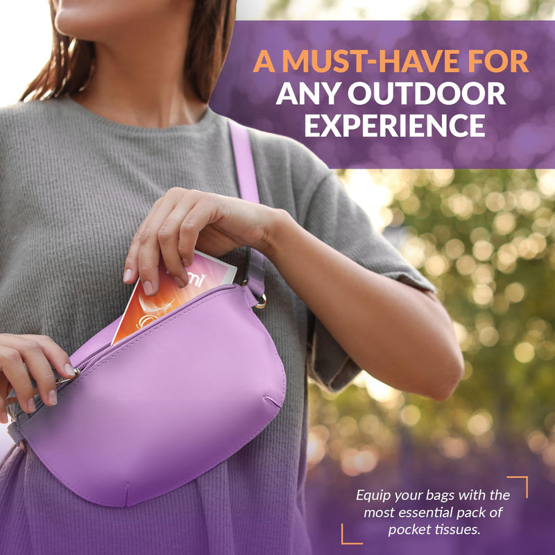 [Australia] - PAMI Ultra-Soft Pocket Tissues [8 Packs x 10 Tissues Per Pack] - 3-Ply Travel Tissue Packs For Kids & Adults- Paper Facial Tissues For Purse, Pocket, Car- Strong & Absorbent Paper Handkerchiefs Pack of 8 