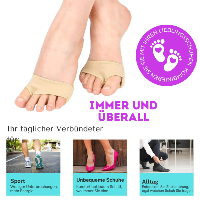 [Australia] - Silicone gel metatarsal pad with fabric lining | relieves pain and pressure on the forefoot | ideal for uncomfortable heels and shoes (Small (35-41)) Small (35-41) 