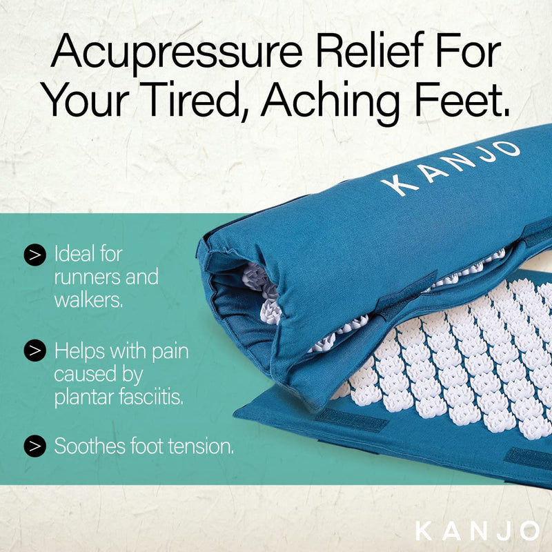[Australia] - Kanjo FSA HSA Eligible Memory Foam Acupressure Foot Mat | Pressure Point & Acupressure Mat for Feet | Helps Relieve Plantar Fasciitis, Heel Pain & Arch Pain | for Use at Standing Desk 