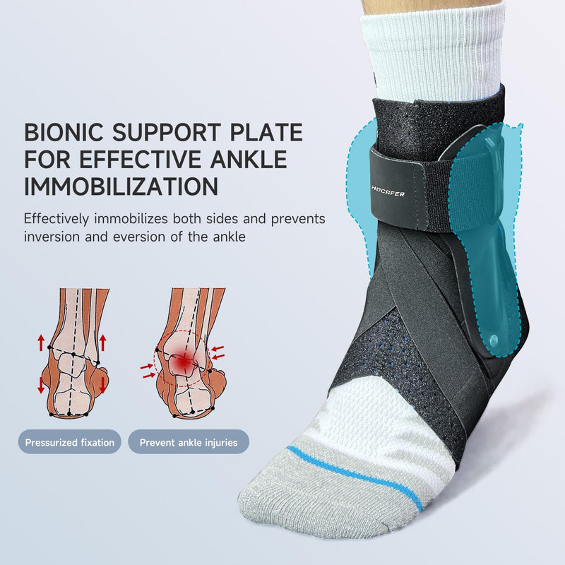 Right Ankle Brace for Women & Men - Ankle Support Sprained Ankle Brace for Achilles,Tendon,Sprain,Injury Recovery,Ankle Support Brace for Running, Basketball, Football (Black,M,Right) M Right