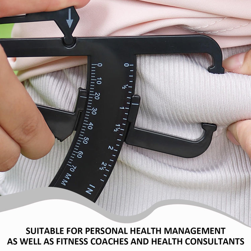 [Australia] - 2pcs Measuring Tapes, 2pcs Body Fat Measuring Clips, Body Mass Index Measuring Tool, Body Fat Caliper, Body Fat Measuring Clamp, Retractable Double Scale Measuring Tape 