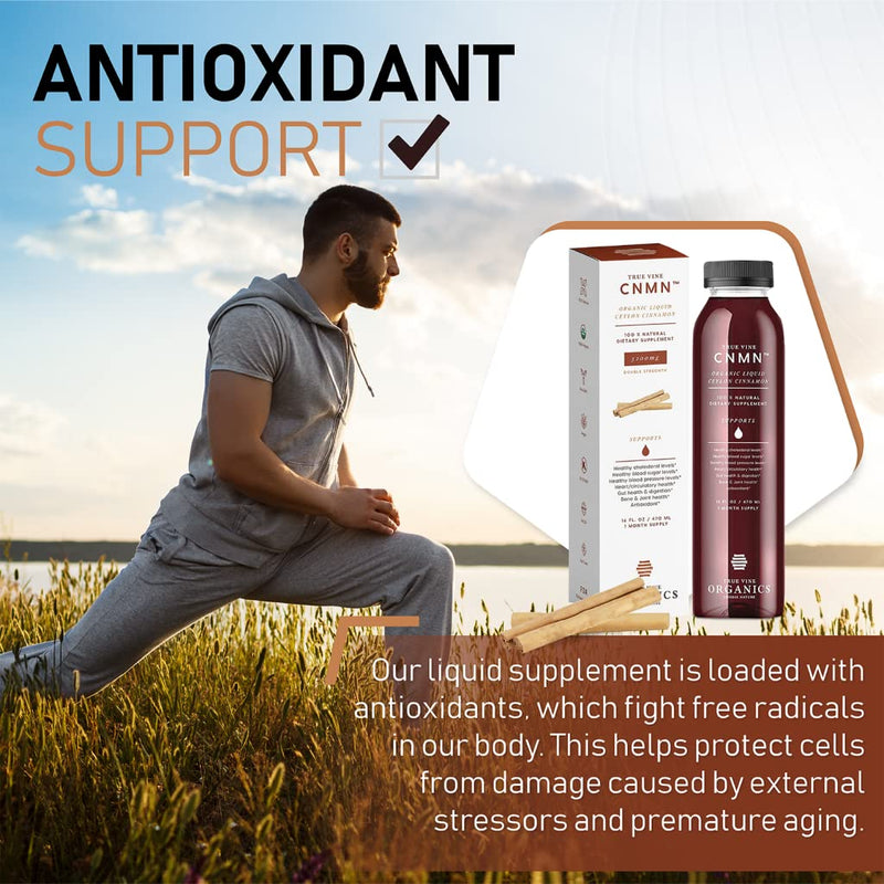 [Australia] - True Vine 3200mg Liquid Ceylon Cinnamon Supplement (Made in USA) for Healthy Heart, Blood Pressure, Sugar, Cholesterol, Gut & Joints — 100% Organic Ceylon Cinnamon to Fight Free Radicals (16 fl oz) 