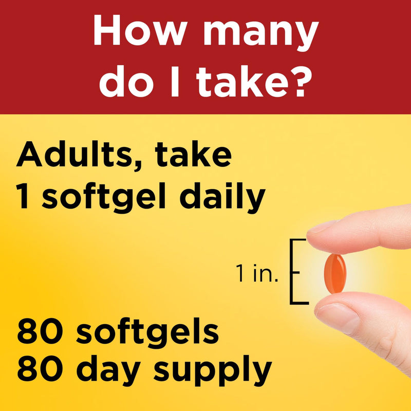 Nature Made CoQ10 200mg Softgels for Heart Health Support, 80 Softgels | Co Q 10 Supplement for Women and Men, Dietary Supplement that Provides Antioxidant Support, 80 Day Supply Unflavored 80 Count (Pack of 1)