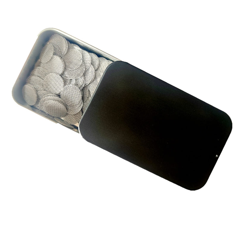[Australia] - Pipe Screens 200 PCS Stainless Steel 3/8" (0.375 Inch | 9.5 mm) Pipe Bowl Fiters With Black Metal Box 3/8 Inch 