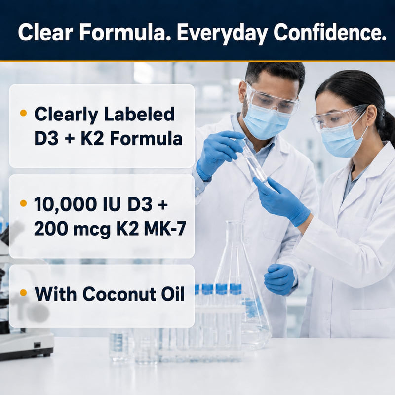 PANWELL Vitamin D3 K2 10000 IU Supplement, K2 MK-7 200 mcg, 180 Softgels | With Coconut Oil; 6-Month Daily Supply; Non-GMO, Gluten Free, Soy Free; Vitamin D3 K2 Formula