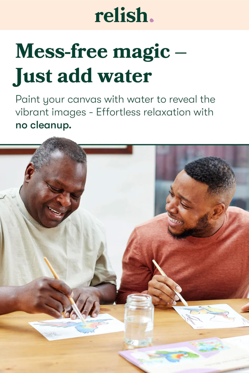 Relish - Dementia Aquapaints Activities - Pack of 5 Reusable Water Painting Toys, Wonderful Animals, Alzheimer’s Products & Gifts for Elderly/Seniors