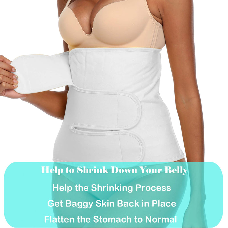 Abdominal Surgical Binder Wrap for Stomach Post Surgery Compression C section Postpartum Support Recovery after Hysterectomy Belly Band X-Large White