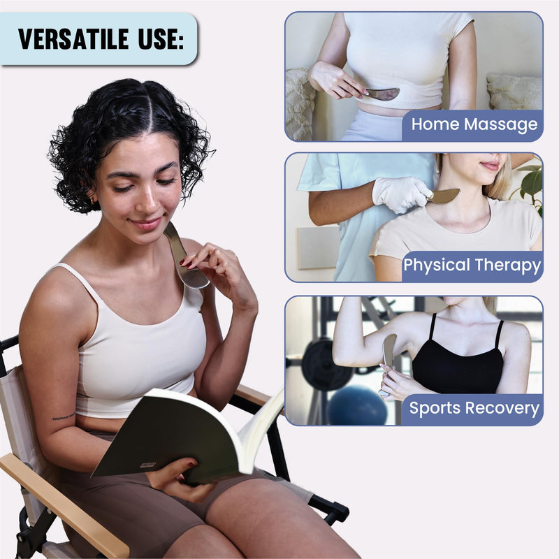 [Australia] - Muscle Scraper Tools, Stainless Steel Guasha Tool for Body, Scraping Tool Physical Therapy, Myofascial Release Tool, Massage Tools for Deep Tissue 