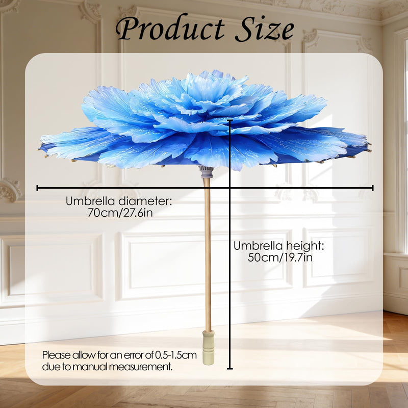 Peony Flower Umbrella for Girls Dance Performance Props Holding Flowers in Hand, Wide Application for Holiday gatherings Pink