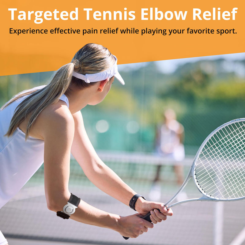 Bullseye Elbow Strap – Targeted Compression Brace for Tennis & Golfer's Elbow Pain Relief – Unique Silicone Pad Design – Breathable Fabric – Easy to Wear - Adjustable Fit for Left or Right Arm - L/XL (23-27cm)