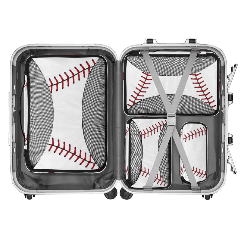 Baseball Compression Packing Cubes for Travel,Expandable Cubes Storage Bag Carry on Luggage Organizers for Toiletry Clothes Shoe Accessories 4 Set e-05
