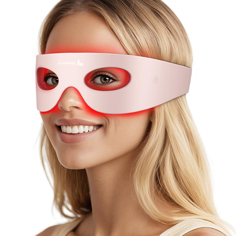 Red Light Therapy for Eyes, Wireless Under-Eye Red Light Therapy Mask with Timing Function, 3 Modes for Eyes Bags, Dark Circles, Fine Lines, Rechargeable Home Skincare Eye Mask