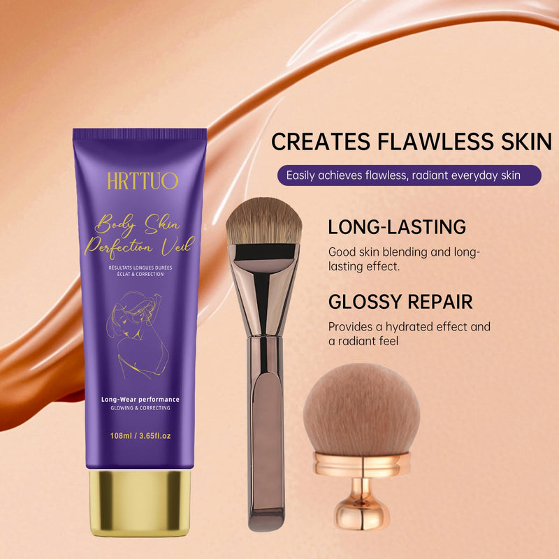 [Australia] - Body Coverage Perfector with Brush - Waterproof Leg & Body Makeup for Skin Imperfections & Uneven Tone, Transfer-Resistant Natural Finish Concealer, Flawless Looking Legs (Golden Radiance) Golden Radiance 
