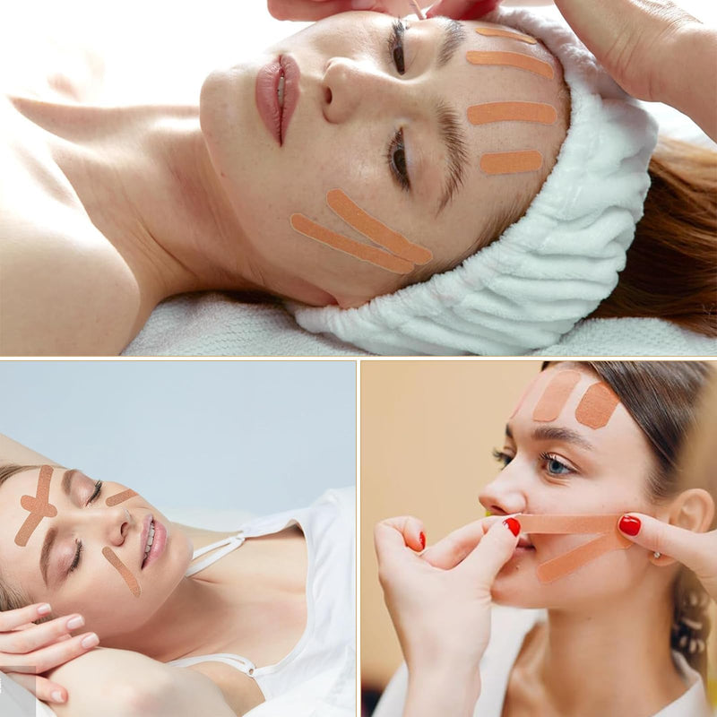 [Australia] - "Face Lifting Tape Pack of 2 Rolls Kinesio Tapes Myofascial Face Lifting Tape Face Tape Against Wrinkles Patch for Muscle Tightening Tapes and Tightening Facial Skin for Women" 