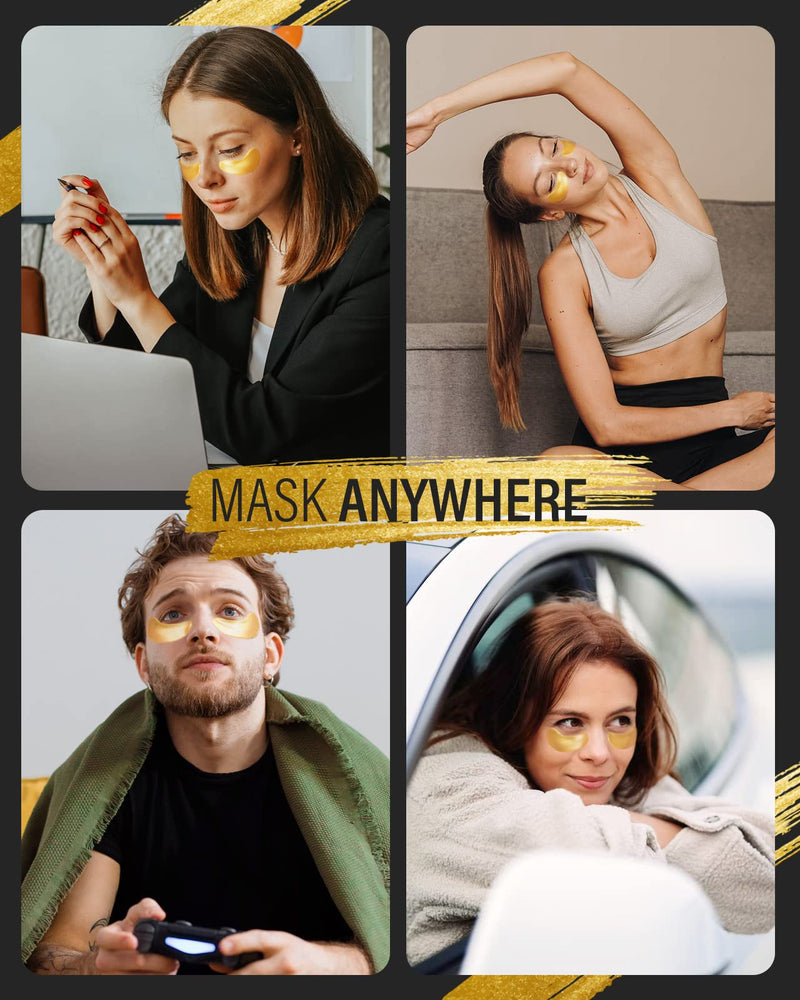 [Australia] - 24k Gold Under Eye Patches (25 Pairs), eye mask, Collagen Skin Care Products, Eye Patches for Puffy Eyes, eye masks for dark circles and puffiness 1 Count (Pack of 25) 
