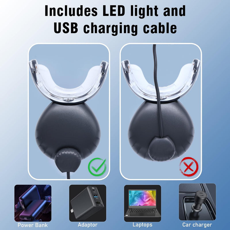 [Australia] - Teeth Whitening Light,10X More Powerful Blue Led Light Connected with USB, Non-Battery Teeth Whitening LED Light in Home Use (Black) 