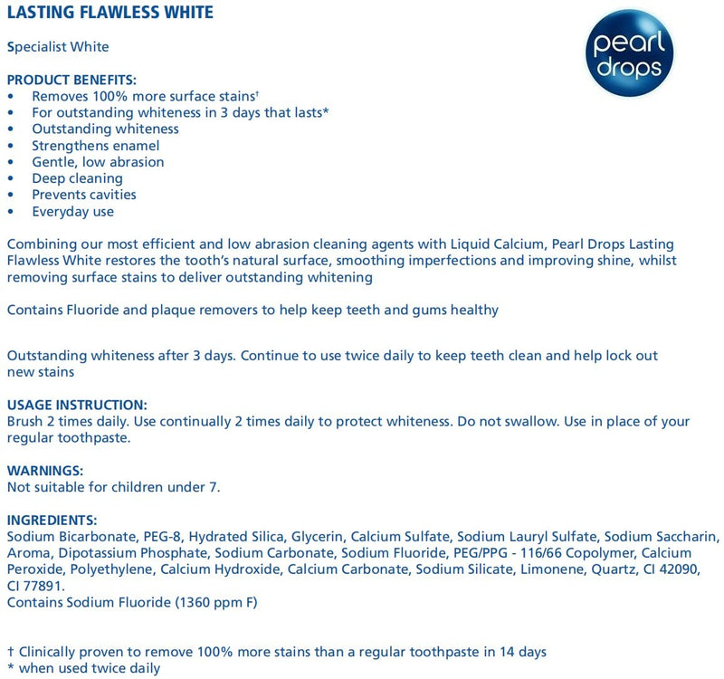 Pearl Drops Lasting Flawless White 75Ml