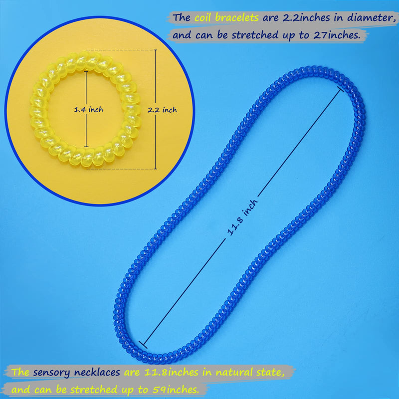 [Australia] - Chew Necklaces for Sensory Kids 12 Pack, Chewy Necklace Sensory Stretchy Coil Bracelet for Boys Girls with Autism Anxiety ADHD, Oral Sensory Chew Toys for Kids Fidgeting Chewing Style B 