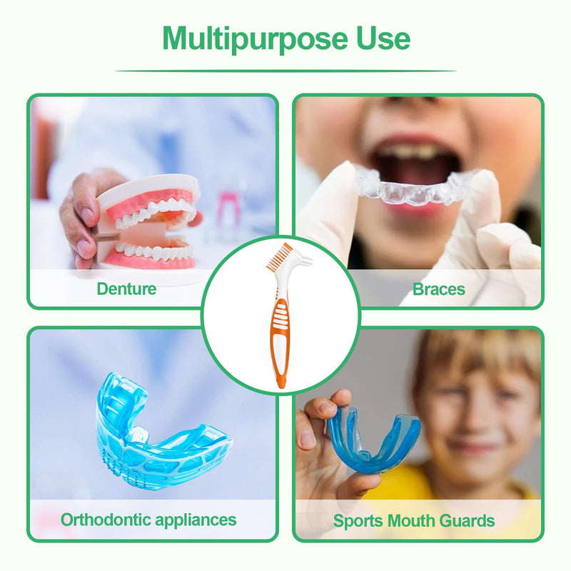 [Australia] - Denture Brush 6Pcs Denture Toothbrushes,Denture Cleaning Care Cleaning Brush,Double Sided Toothbrush for Denture Cleaning Care 6 COUNT 