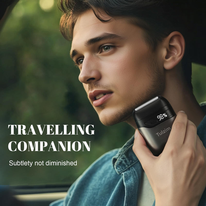 [Australia] - Electric Foil Shaver for Men: Portable Electric Razor for Beard/Face - 3 Floating Blade LED Display USB-C Fast Rechargeable - IPX7 Waterproof for Travel & Home - Carbon Gray 