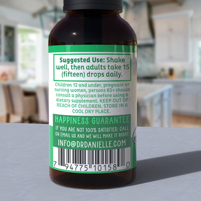 Organic Vitamin B Complex Liquid Drops | B Vitamins Complex Supplement with B3, B6, B7, B9 & Methyl B12 Drops for Adults & Kids | Vegan Cherry Flavor 1oz | 60 Servings / 2 Month Supply