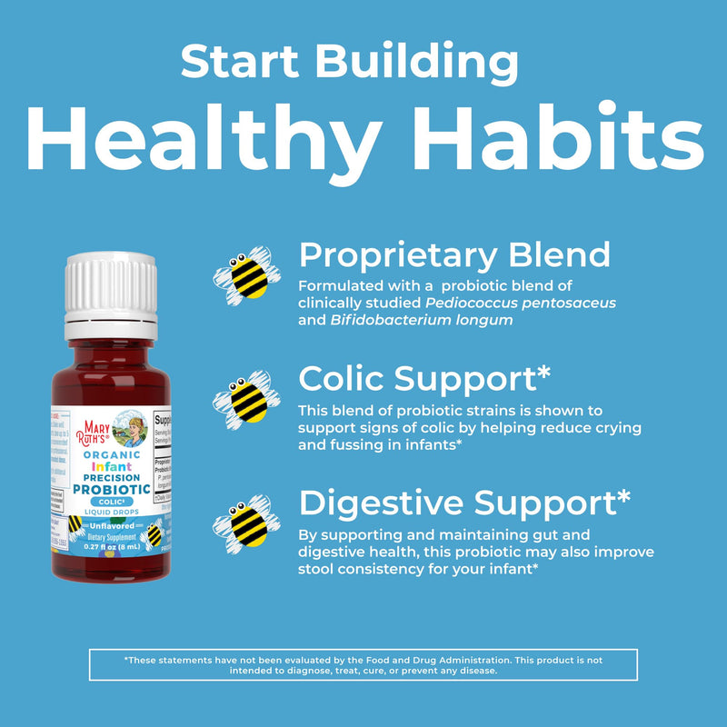 [Australia] - MaryRuth's Baby Probiotic Drops Liquid Precision Probiotics for Digestive Health | Colic Calm | Occasional Colic Baby Relief | USDA Organic | Vegan | Baby Essentials| 30 Servings Infant 