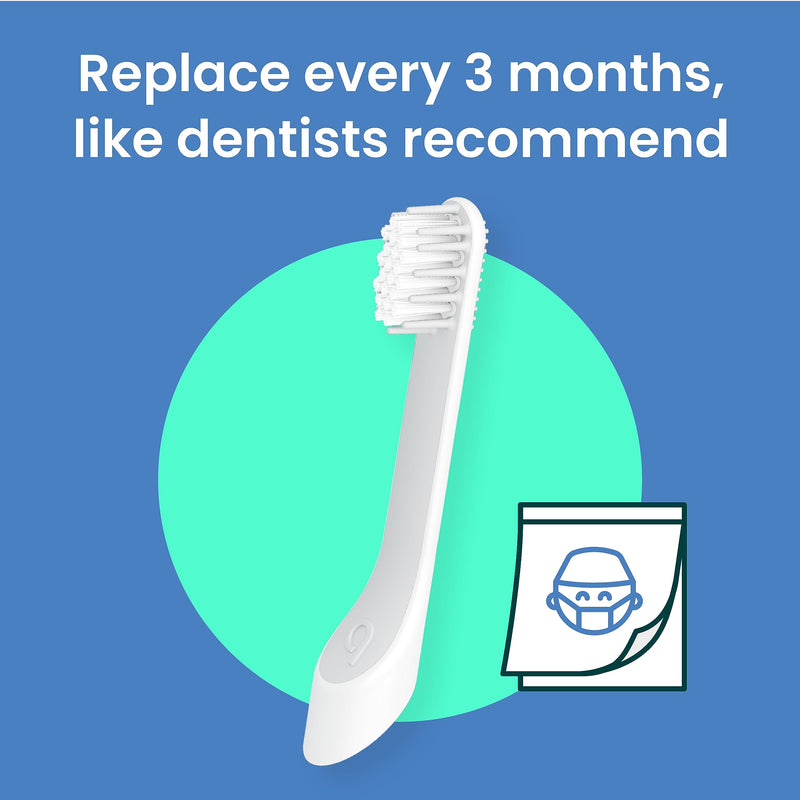 [Australia] - quip Sonic Toothbrush Replacement Heads for Kids - 3 Pack - Verified quip Small Brush Head Refills for Electric Toothbrushes - Soft Bristles, Compact & Flexible - Last 3 Months Each 