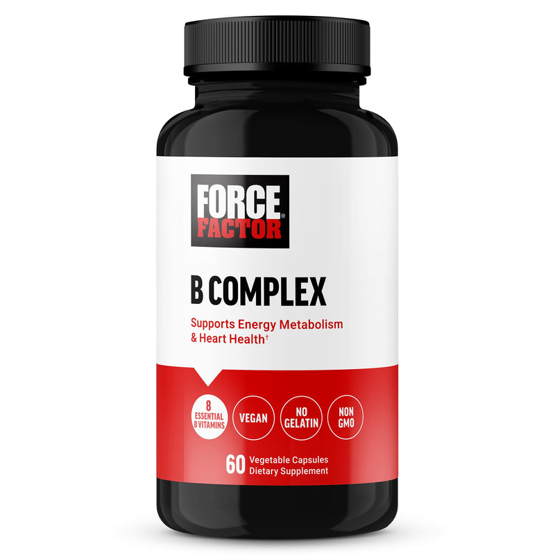 Force Factor Creatine Powder 60 Servings and Vitamin B Complex 60 Capsules Bundle for Muscle Gain, Strength, Energy, and Faster Recovery Nutritional Supplement+ Vitamin B Complex