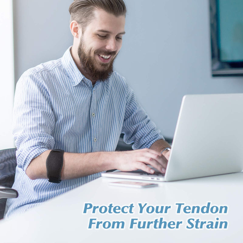 AGPTEK Elbow Brace for Tendonitis and Tennis Elbow 2 Pack, Tennis Golfers Elbow Support Arm Band Pain Relief Elbow Wrap Weightlifting Elbow Strap with Compression Pad for Men & Women, Grey Gray