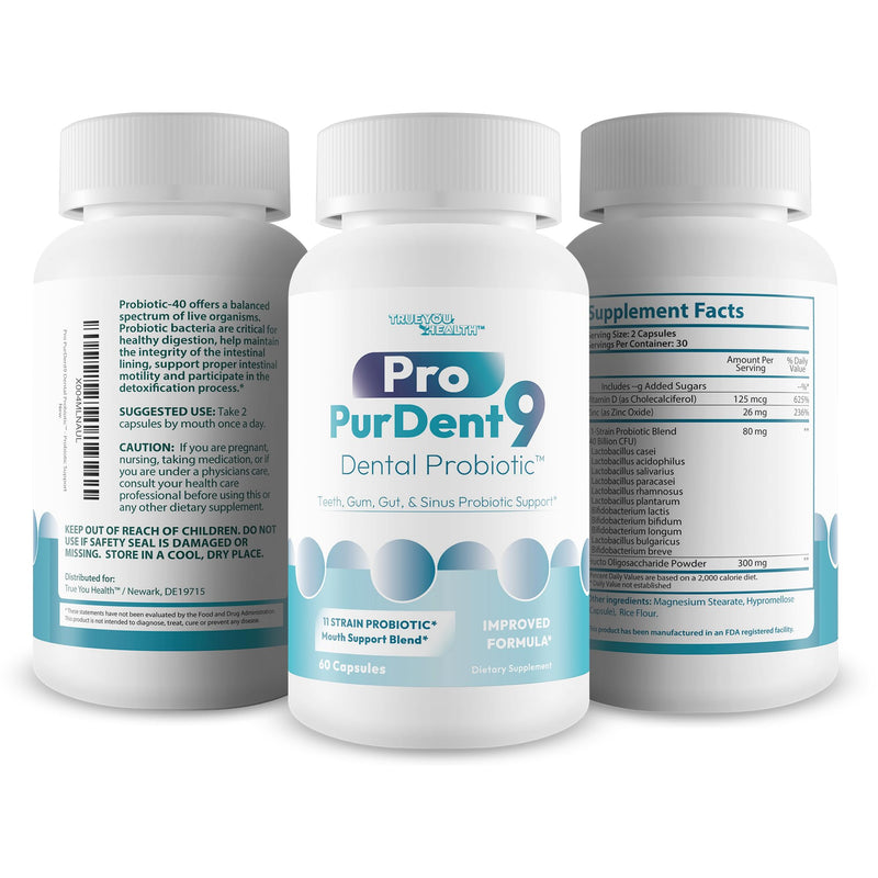 [Australia] - Pro PurDent9 Dental Probiotic - Our Best Dental Probiotics for Teeth and Gums - Mouth Probiotic - Boost Oral Health - Sinus Ear Nose Throat Probiotics - Teeth Supplement - Gum Health Supplements 
