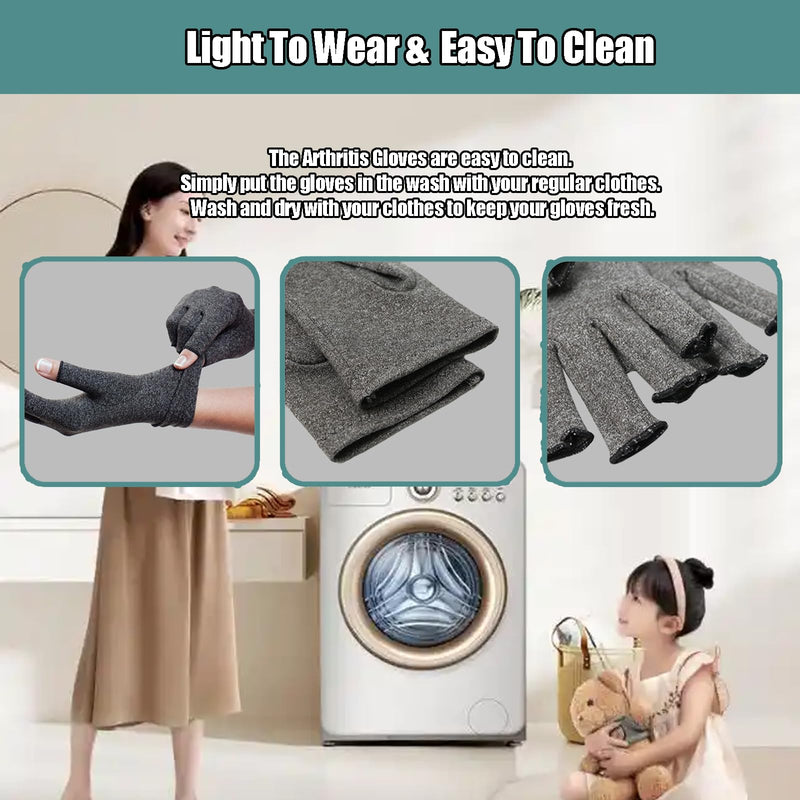 [Australia] - Bamboo Compression Arthritis Gloves for Men & Women - Fingerless Carpal Tunnel Wrist Hand Brace Gloves for Arthritis Pain Medium Black 