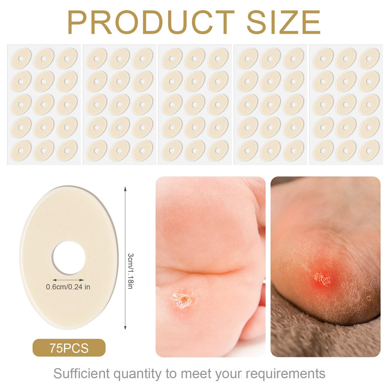 [Australia] - 75pcs Corn Cushions, Corn Pads for Toes Latex Sponge Foot Callus Pads Self-Adhesive Foot Care Cushions Protectors for Men Women Feet Toes (Small Oval) Small Oval 