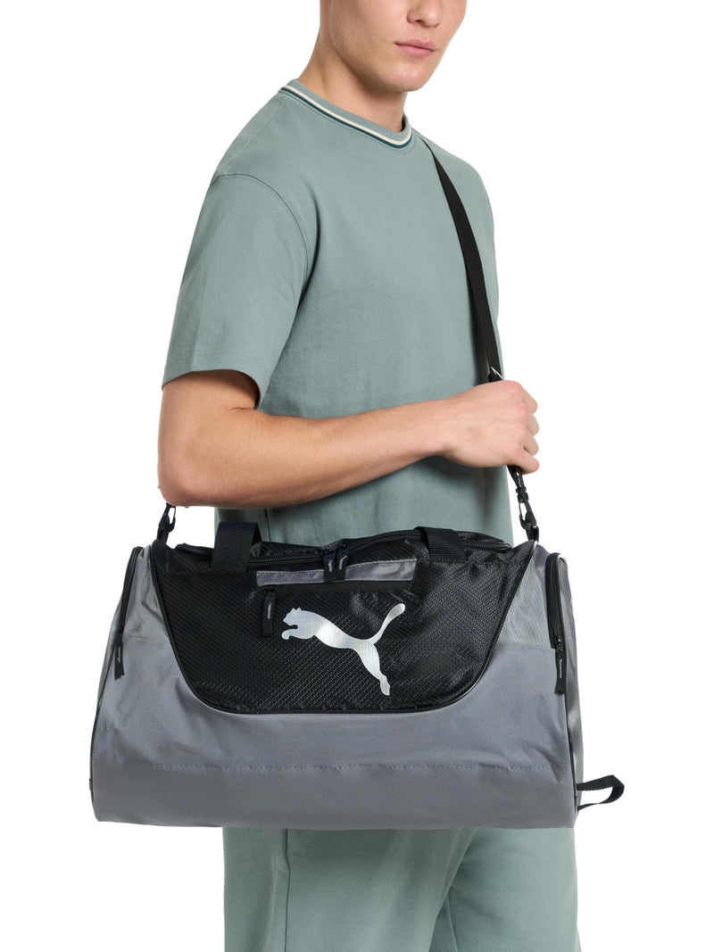 PUMA Contender Duffel Bag with Removable Strap & Shoe Pocket One Size Gray