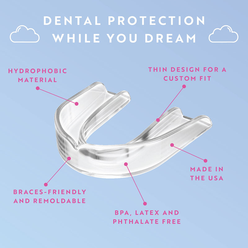 Protect The Crown Night Guard 2 Pack - Mouthguard for Teeth Grinding & Clenching, Professional Mouth Guard for Light and Heavy Grinding (Clear) Clear