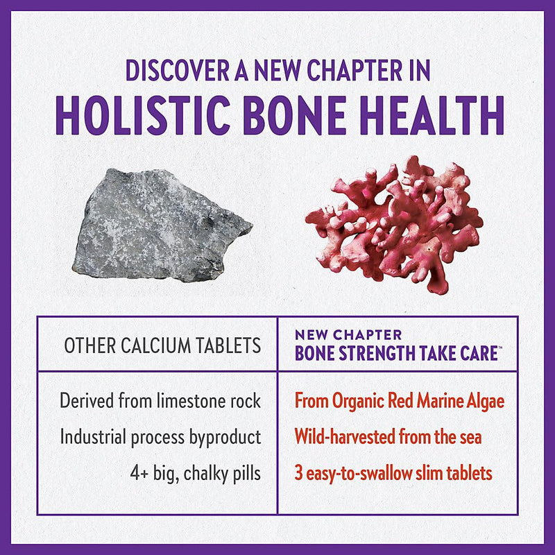 New Chapter Calcium Supplement â€“ Bone Strength Organic Plant Calcium with Vitamin K2 + D3 + Magnesium, Vegetarian, Gluten Free - 120 count (40 day supply)
