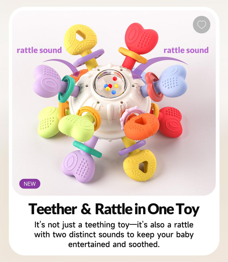 [Australia] - Baby Teething & Rattle Montessori Toys ‚Äì Safe, Multi-Functional BPA-Free Silicone Sensory Learning Teether Toys for Infant 0-12 Months‚ÄìTeething Relief & Fun Play ‚Äì Perfect Baby Gift for Boys & Girls 