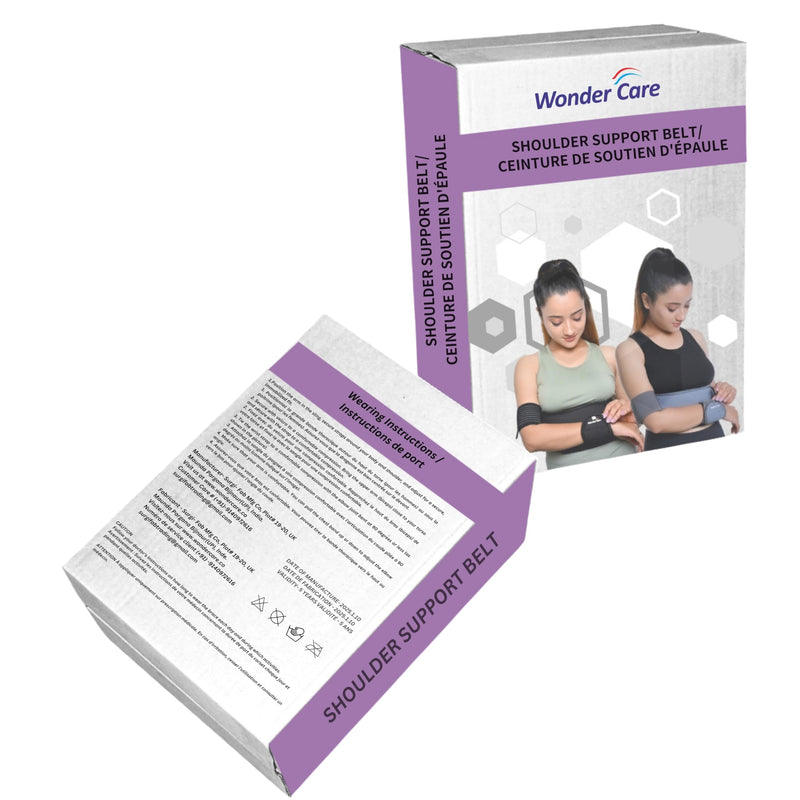 Wonder Care-Left Right Shoulder Immobilizer Arm Sling Elastic Brace for Clavicle Collar Bone Dislocation Subluxation Shoulder stabilizer Compression Brace After Rotator Cuff Surgery Size-5(46"-52")
