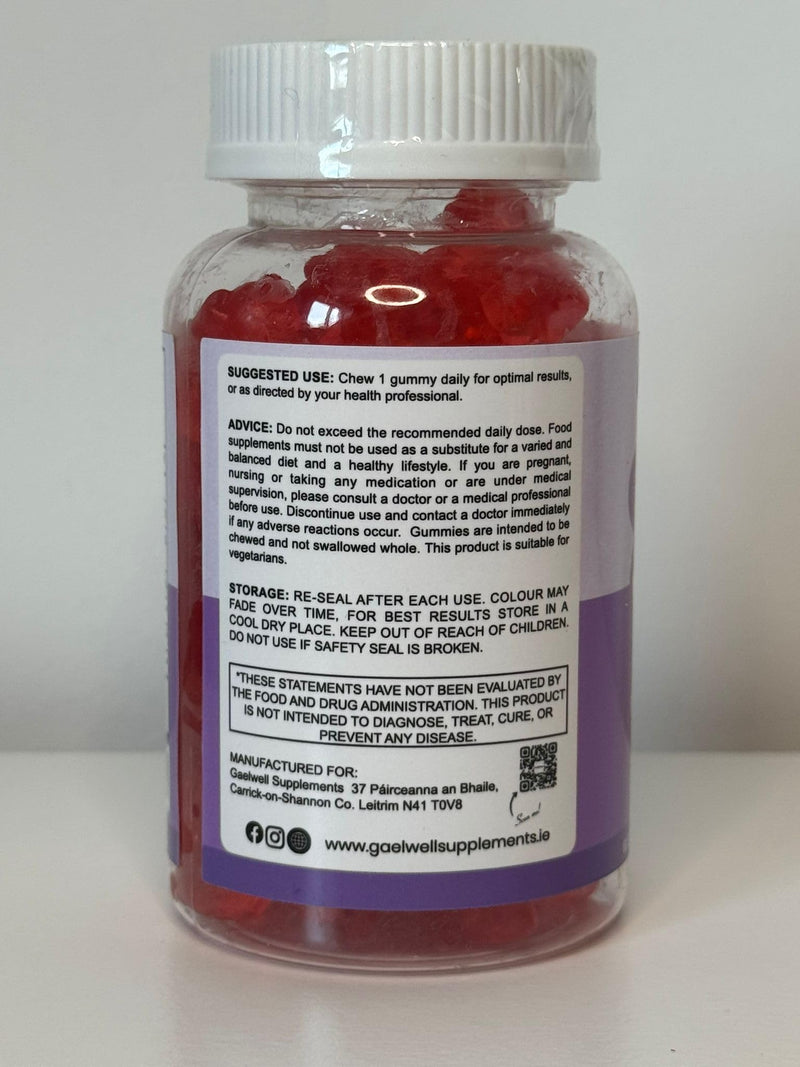 Kids Magnesium Gummies for Calm & Sleep – 2MONTHS–Supply – Sugar-Free Strawberry – Vegan, Gluten-Free, Magnesium Citrate – 60 Gummies –No Melatonin – Irish-Owned, HACCP & GMP Certified– Gaelwell®