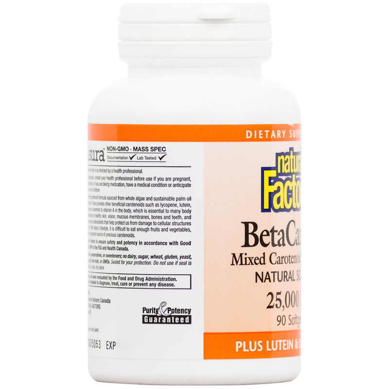 [Australia] - Natural Factors, BetaCareAll 25,000 IU, Vitamin A for Healthy Skin, Vision and Immune Function, 90 Softgels Standard Packaging 