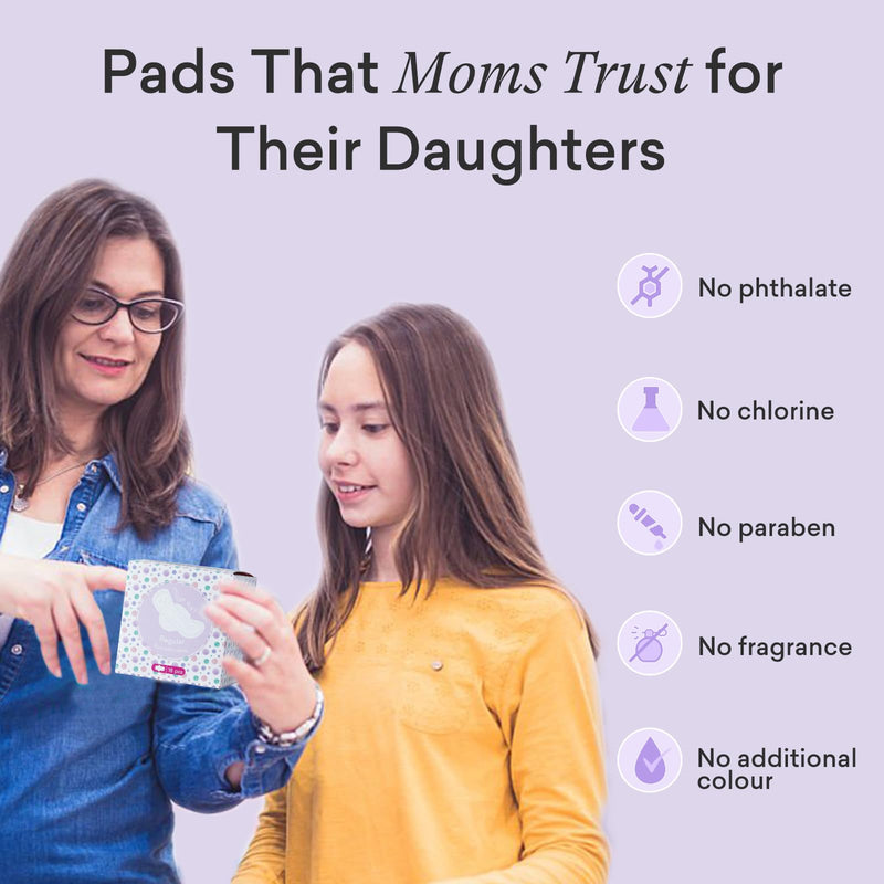 [Australia] - Teens Period Pads with Wings for Tweens, Organic Cotton Sanitary Pads for Teens Girls 9-10-11-12-14 Teen Menstrual Pads, Teen Regular, 18 Count Regular Size (3 Drop) 