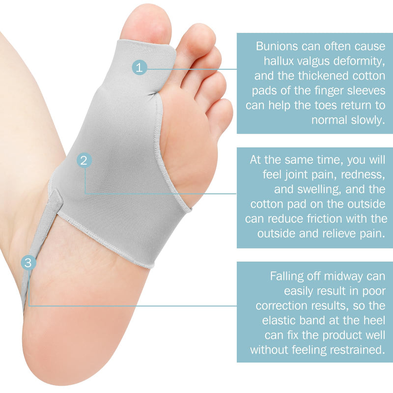 [Australia] - 2PCS Bunion Corrector for Women & Men Big Toe, Big Toe Separators-Bunion Splint-Bunion Pads-Hammer Toes Straightener-Toes Spacers Pain Relief, Comfortable & Breathable for Day/Night Gray 1 