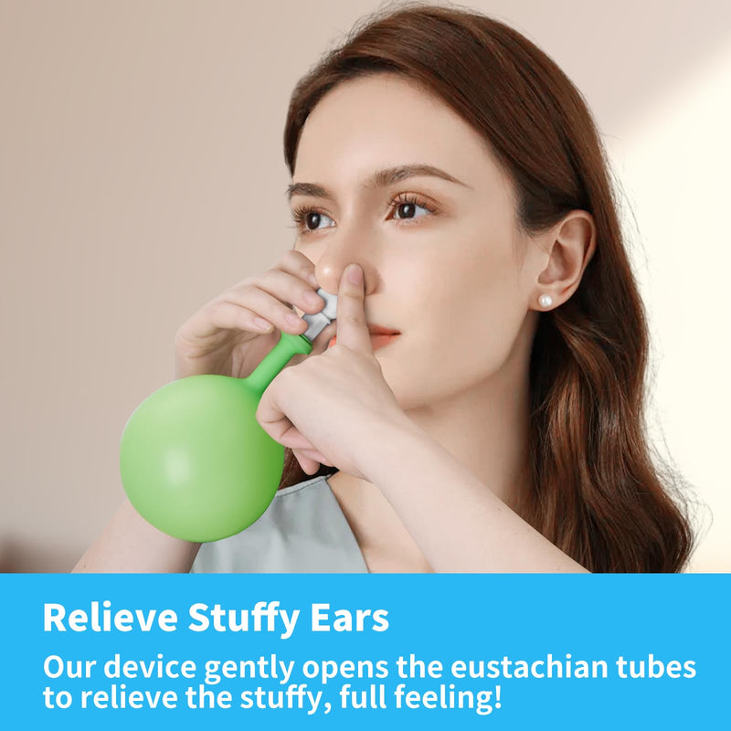 [Australia] - Tilcare Eustachian Ear Unclogger - Ear Unclogger for Treating Middle Ear Infection and Ear Popping for Adults - Includes 3 Nose Pieces, 3 Covers and 10 Balloons 