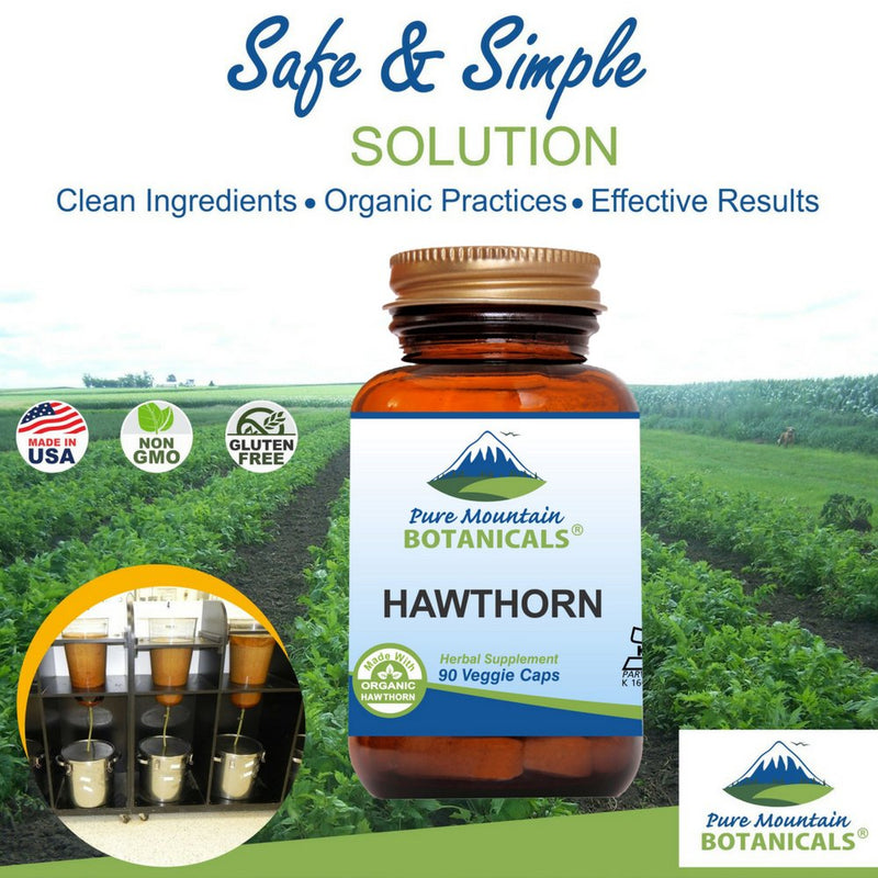 [Australia] - Pure Mountain Botanicals Hawthorn Berry Capsules - Kosher Vegan Caps with 1000mg Organic Hawthorne Berry Supplement 