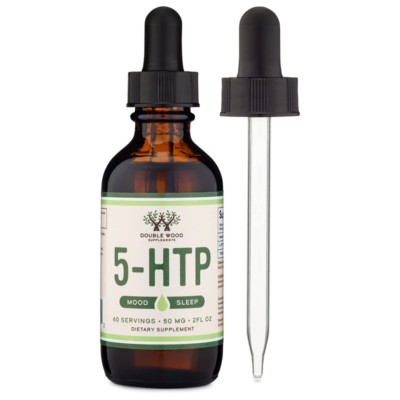 [Australia] - 5HTP Liquid Drops - More Absorbable and Effective Than 5 HTP Capsules (60 Servings of 50mg 99%+ 5-HTP) Serotonin Supplement for Mood, Sleep, and Relaxation by Double Wood 