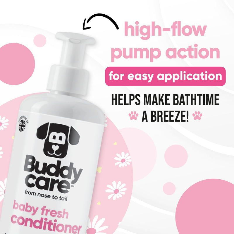 Baby Fresh Dog Conditioner (16.90oz) Made with Aloe Vera, Argan Oil & Pro Vitamin B5 to Detangle Matted Coats & Relieve Sensitive & Itchy Skin, Suitable for Puppies from 8 Weeks, Vegan Baby Fresh 16.9 Fl Oz (Pack of 1) - PawsPlanet Australia