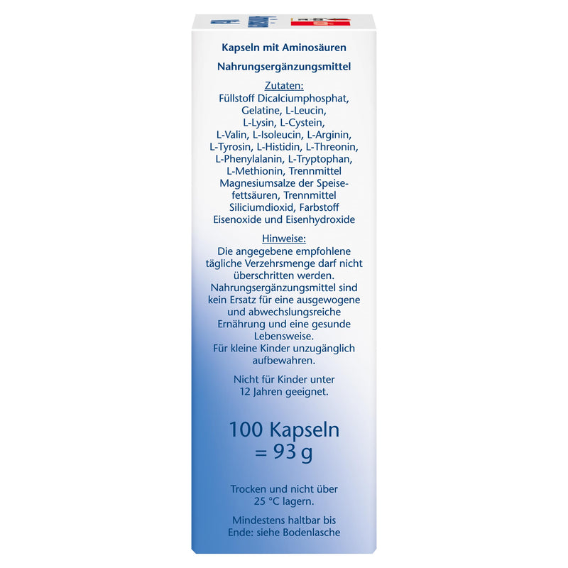 [Australia] - Doppelherz Amino Acids Vital - 12 protein building blocks, including all 9 essential amino acids, for athletes and physically active people - 100 capsules 