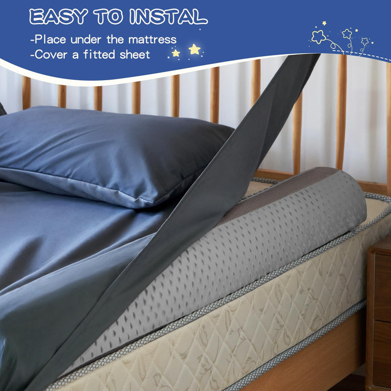 [Australia] - Bed Bumpers for Toddlers Foam Bed Rail for Toddlers 1 Pack Bed Rails Bumper for Queen, King, Twin, Full-Size Bed with Non-Slip Machine Washable Cover Grey 