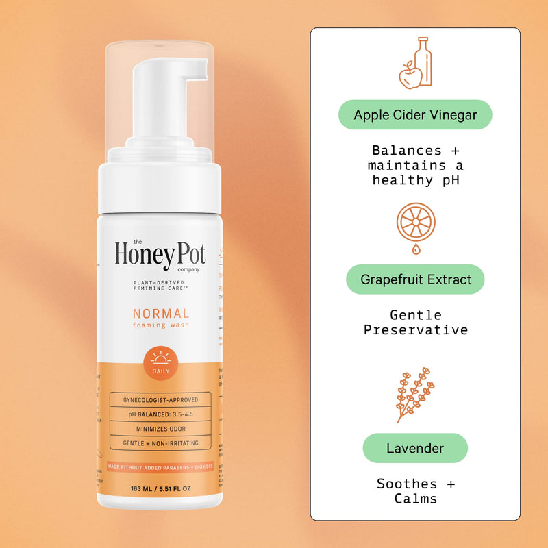 [Australia] - The Honey Pot Company - Feminine Wash - Herbal Infused Feminine Hygiene Wash for Sensitive Skin Types - PH Balanced Plant Based Feminine Products - Normal - 5.51 Fluid Oz. 5.51 Fl Oz (Pack of 1) 