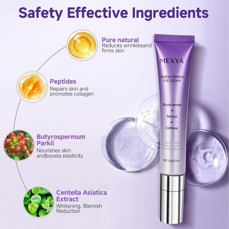 Retinol Caffeine Under Eye Cream, Dark Circles, 0.7 oz | Niacinamide and vitamin E formula for under-eye bags, fine lines, and a lightweight fragrance-free feel